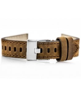 Pacific W25 leather watch strap - brown - 24mm