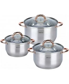 King Hoff PLIENINIAI PUODAI 6 ELEMENTAI KINGHOFF ROSEGOLD KH-1762