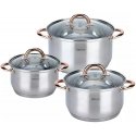 King Hoff PLIENINIAI PUODAI 6 ELEMENTAI KINGHOFF ROSEGOLD KH-1762