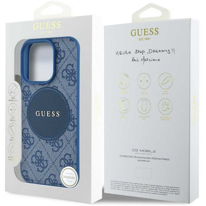 Guess 4G Circle Classic Logo MagSafe dėklas iPhone 16 Pro Max - mėlynas – 2