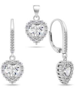 Brilio Silver Brilio Silver Charming Heart Jewelry Set SET195W (pendant, earrings)