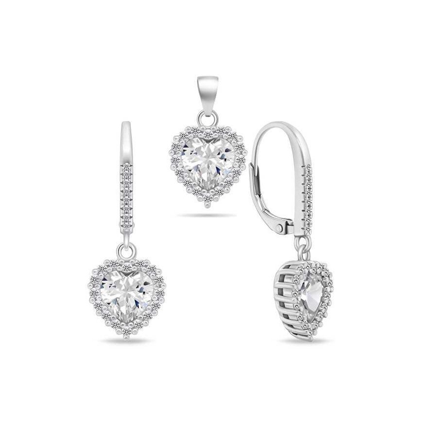 Brilio Silver Brilio Silver Charming Heart Jewelry Set SET195W (pendant, earrings)