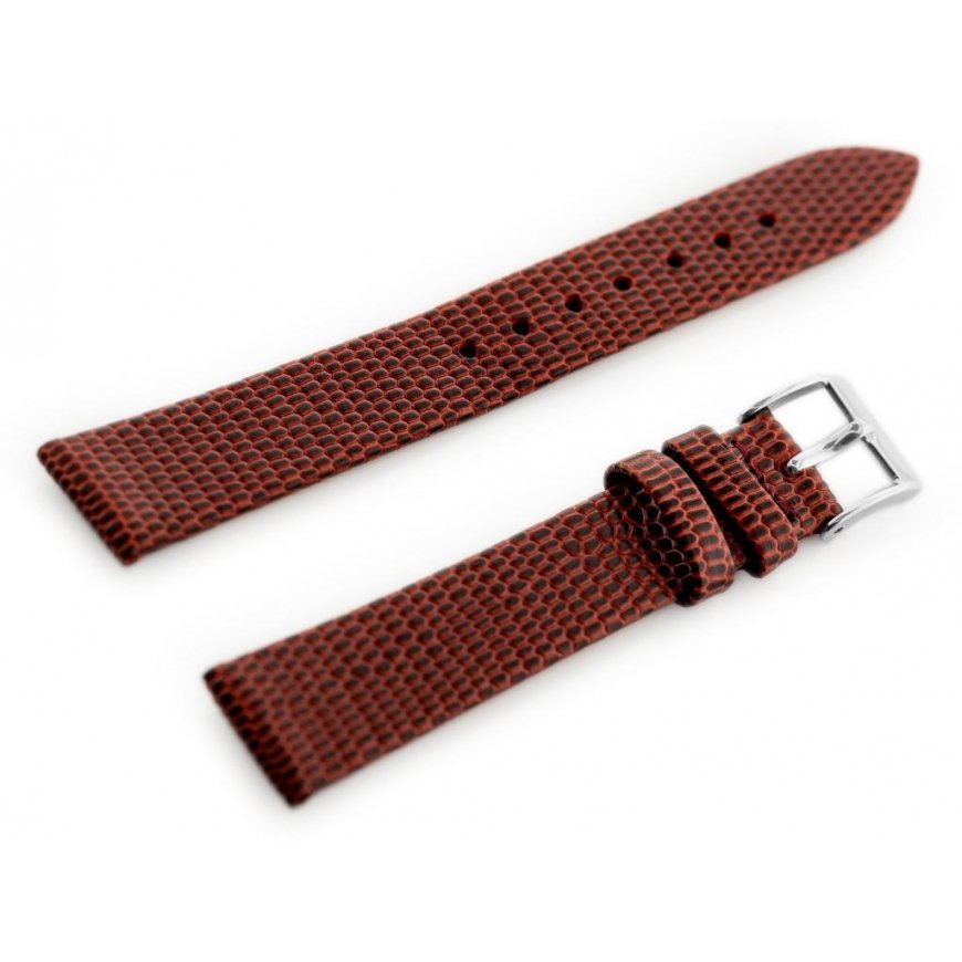 Pacific W107 leather watch strap - red/sr. 14 mm – 2