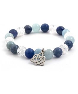 Agato Bead rannekoru akvamariinista, aventuriinista ja MINK40/17 kristallista