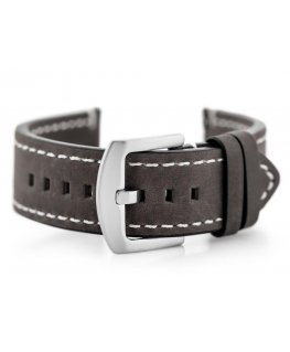 Pacific W72 leather watch strap - gray - 20mm