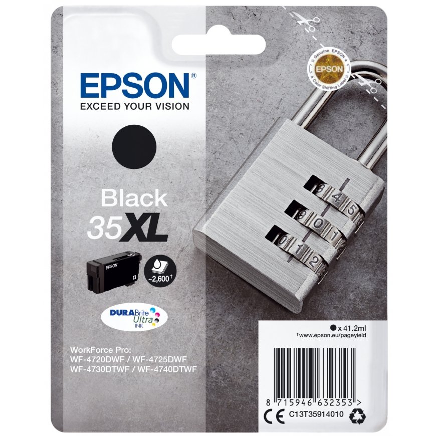 Epson Padlock C13T35914010 rašalo kasetė 1 vnt Originalus Didelė (XL) išeiga Juoda
