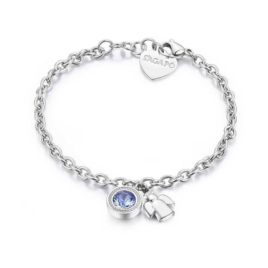 Sagapo Steel bracelet with crystal and