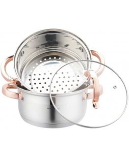 Klausberg Steamer set 3 pieces, 18 cm, silver/rose gold
