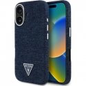 Case Guess Denim Triangle Logo MagSafe for iPhone 16 blue
