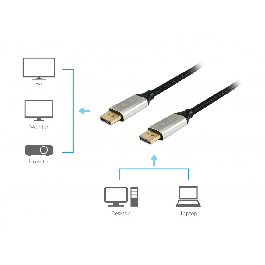 Equip 119261 DisplayPort кабель 1 m Алюминий, Черный – 4