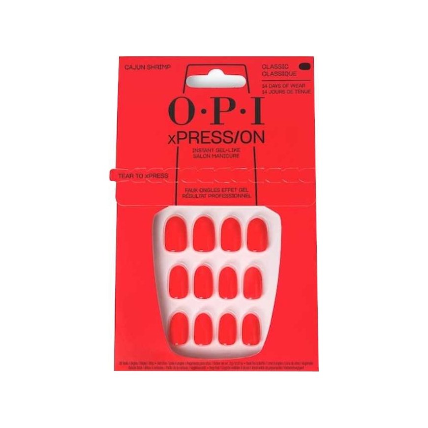 Opi Xpress-On Artificial Nails Iconic Shades Cajun Shrimp 30 Count