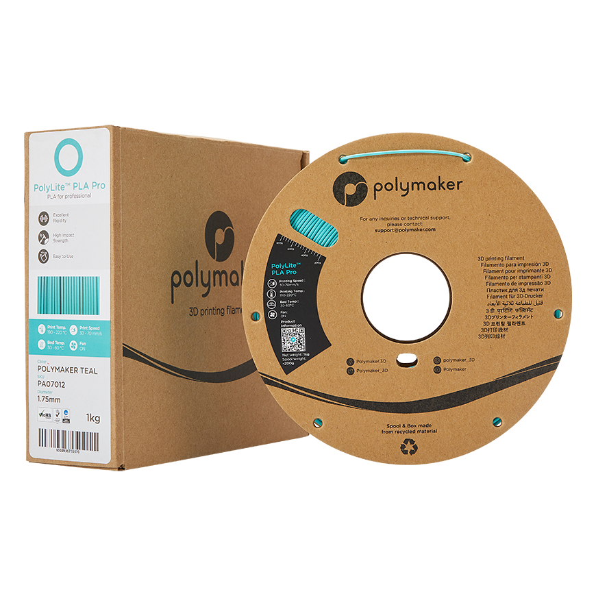 Polymaker PolyLite PLA PRO - 1kg - 1.75mm - Teal – 3