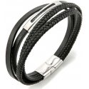 Troli Black leather bracelet Leather VSB003SB-PET Troli Black leather bracelet Leather VSB003SB-PET