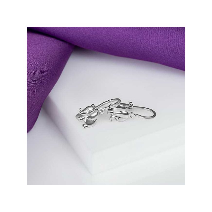 Brilio Silver Brilio Sidabrinis Playful sidabrinis Elephant auskarai EA185W – 2