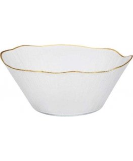 Home Styling Collection Glass bowl with gold rim DATURA, 28 cm