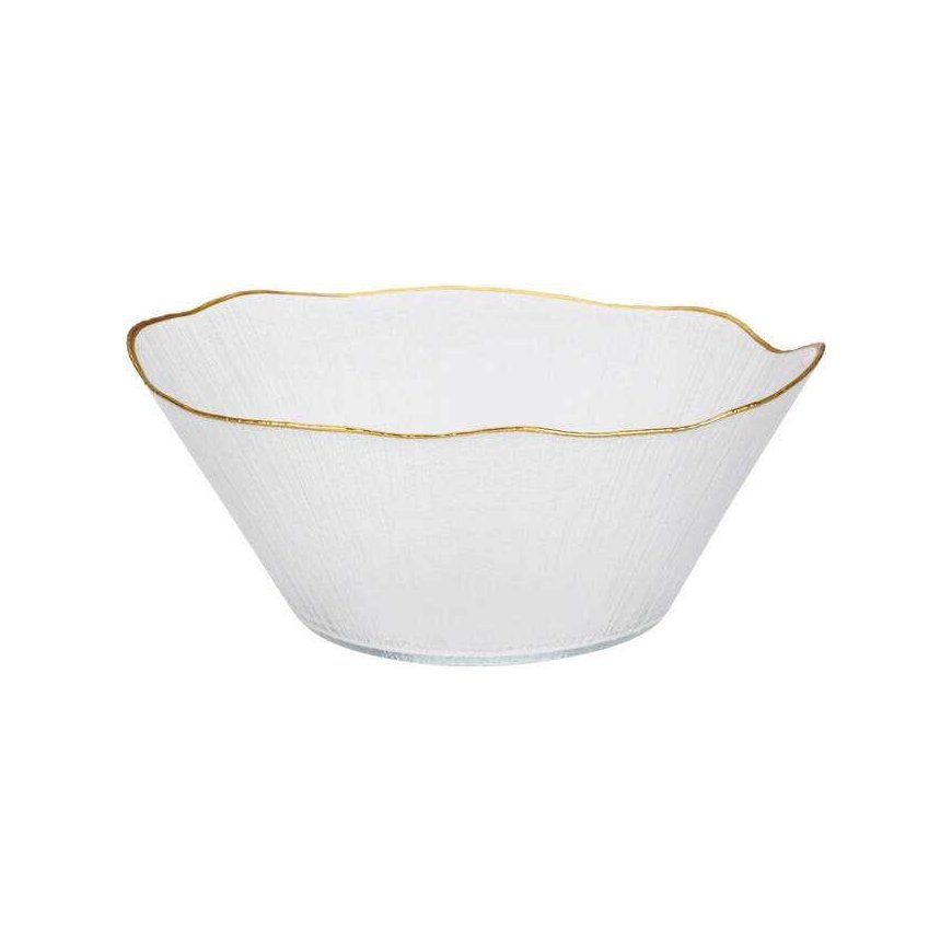 Home Styling Collection Glass bowl with gold rim DATURA, 28 cm