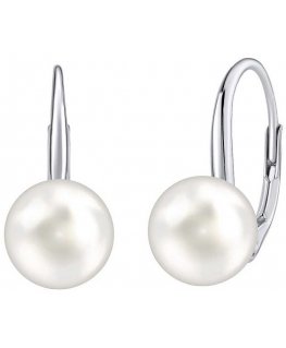 Silvego Sidabrinis auskarai su baltais Swarovski ® Crystals perlu VSW018ELPS
