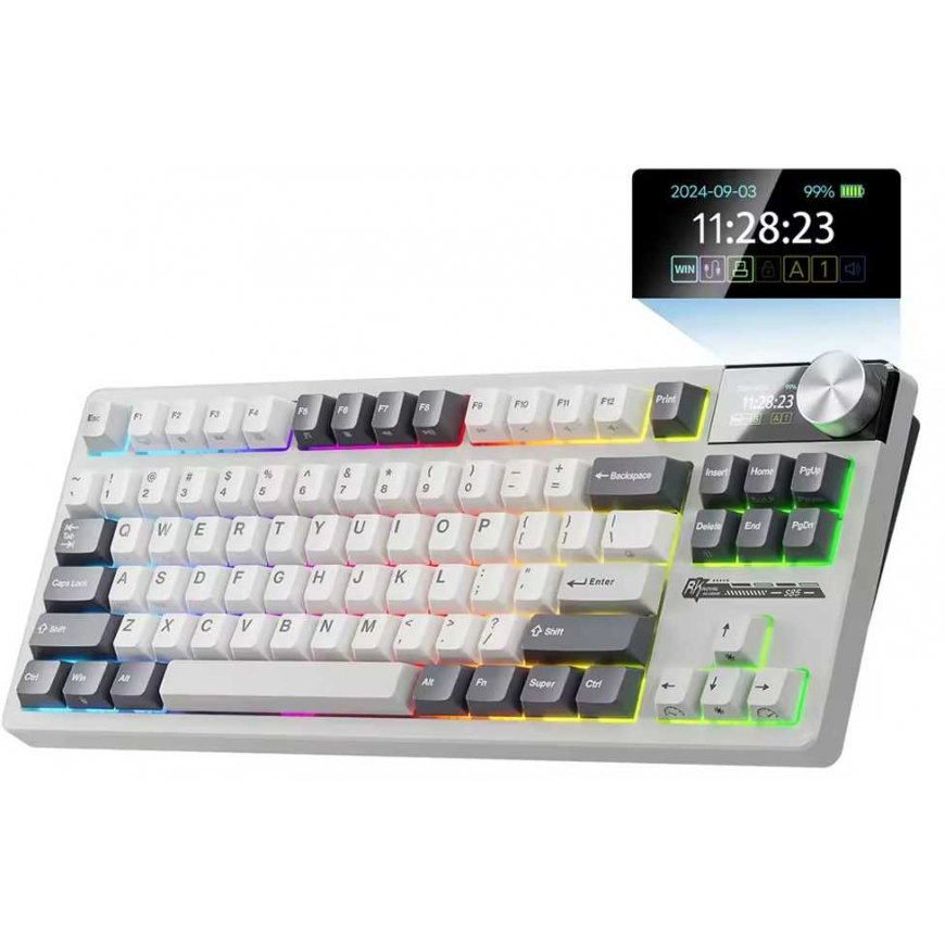 Royal Kludge S85 RGB White Night wireless keyboard | 80% TKL, Hot-swap, Cloud switches, US