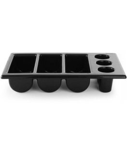 Cutlery container GN1/1 6 pieces black - Hendi 552360