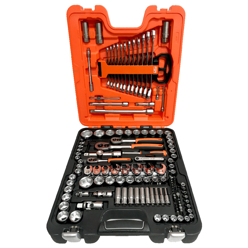 set of 137 pcs. flat double-ended wrenches, socket wrenches 1/4", 3/8'' and 1/2" and accessories, BAHCO [S137]