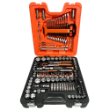 set of 137 pcs. flat double-ended wrenches, socket wrenches 1/4", 3/8'' and 1/2" and accessories, BAHCO [S137]
