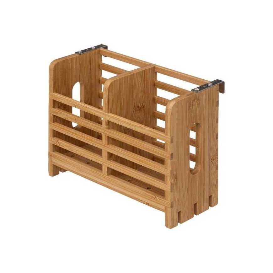 5five Simply Smart Freestanding dish drying rack, 2 levels, bamboo, with cutlery box, 53 x 24.7 x 33 cm – 3