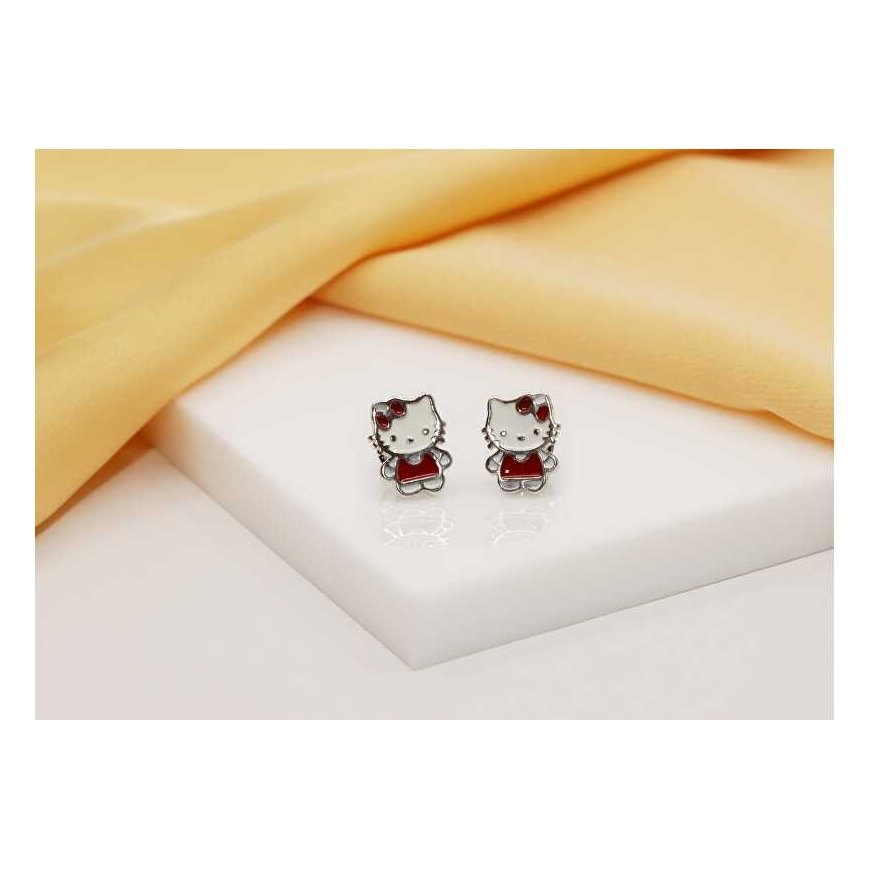 Brilio Silver Brilio Sidabrinis Cute sidabrinis auskarai Hello Kitty EA712W – 3