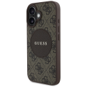 Guess 4G Circle Classic Logo MagSafe dėklas iPhone 16 - ruda Guess 4G Circle Classic Logo MagSafe dėklas iPhone 16 - ruda