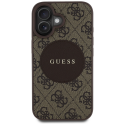 Guess 4G Circle Classic Logo MagSafe case for iPhone 16 - brown Guess 4G Circle Classic Logo MagSafe case for iPhone 16 - brown