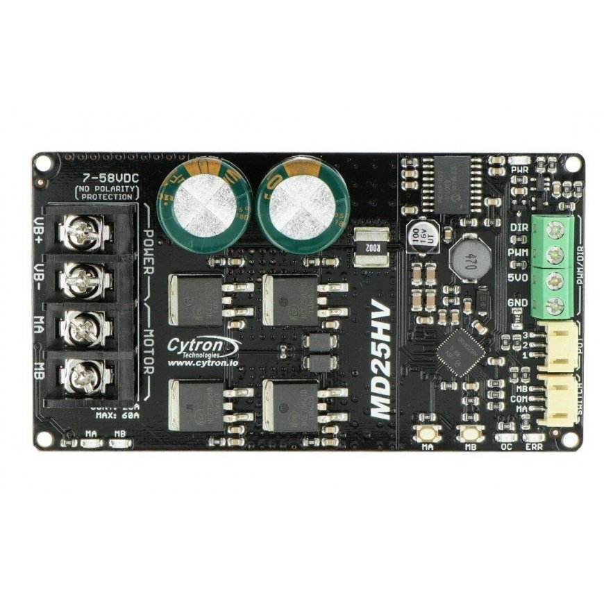 Cytron MD25HV - single channel DC motor controller - 7V-58V/25A – 3