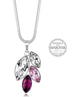 Levien Navette purple crystals pendant