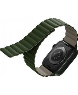 Uniq UNIQ strap Revix Apple Watch Series 4/5/6/7 / SE 44 / 45mm. Flip Magnetic green-dark gray / green-taupe