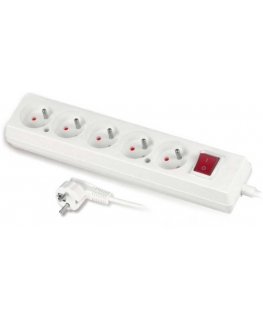 Jonex Extension cord with five-way socket with switch 3x2p+Z 10A 5m white