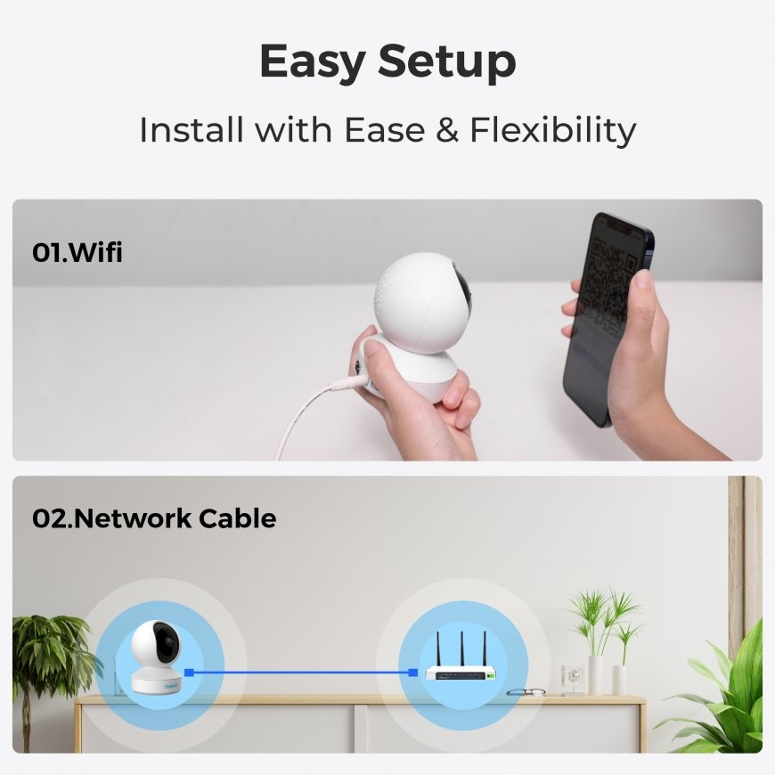 Reolink E Series E320 - 3MP Indoor Security Camera, Pan & Tilt, Person/Pet Detection, Easy Setup, 2. – 2