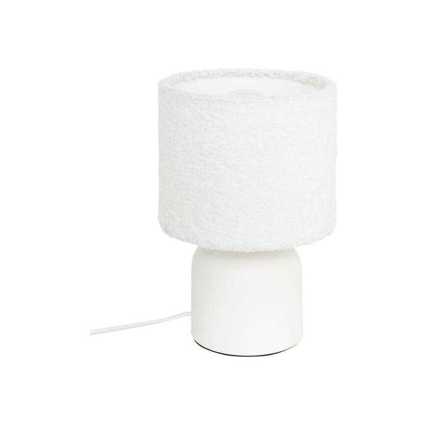 Atmosphera BONA ceramic table lamp with bouclé shade, Ø 14 cm
