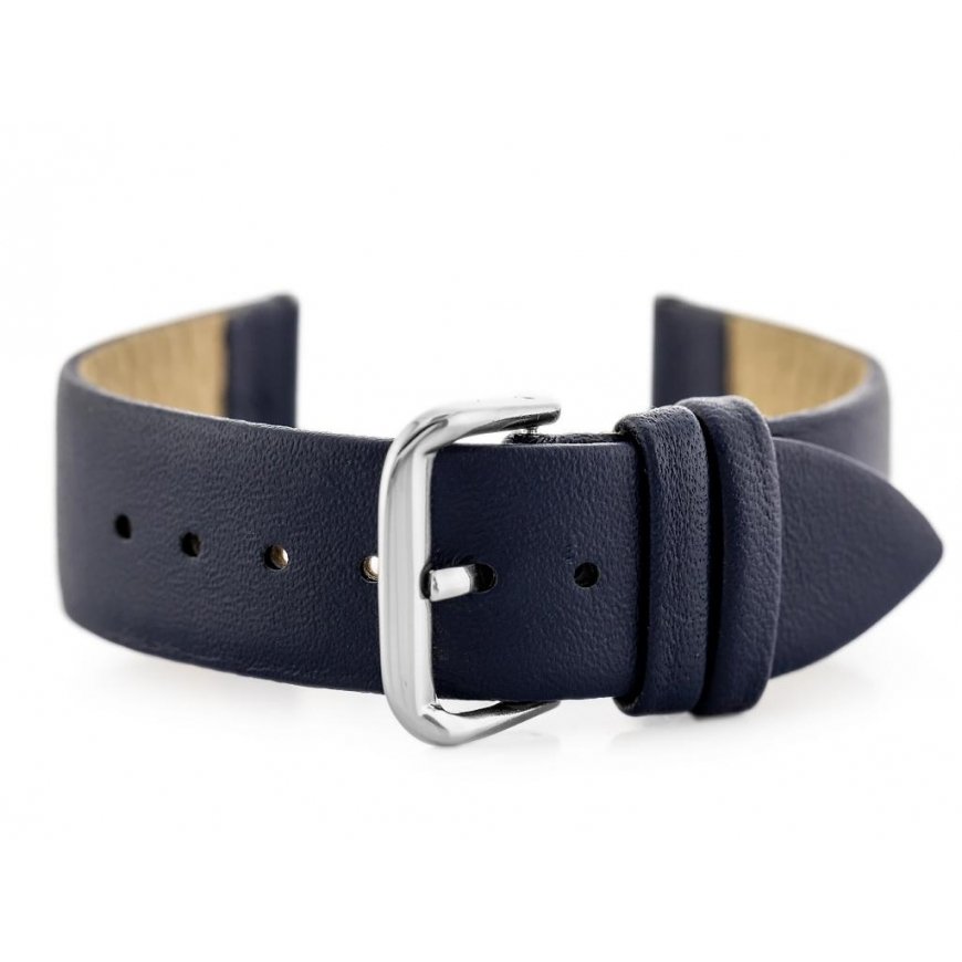 Pacific Blue W86 leather watch strap - navy blue - 20mm