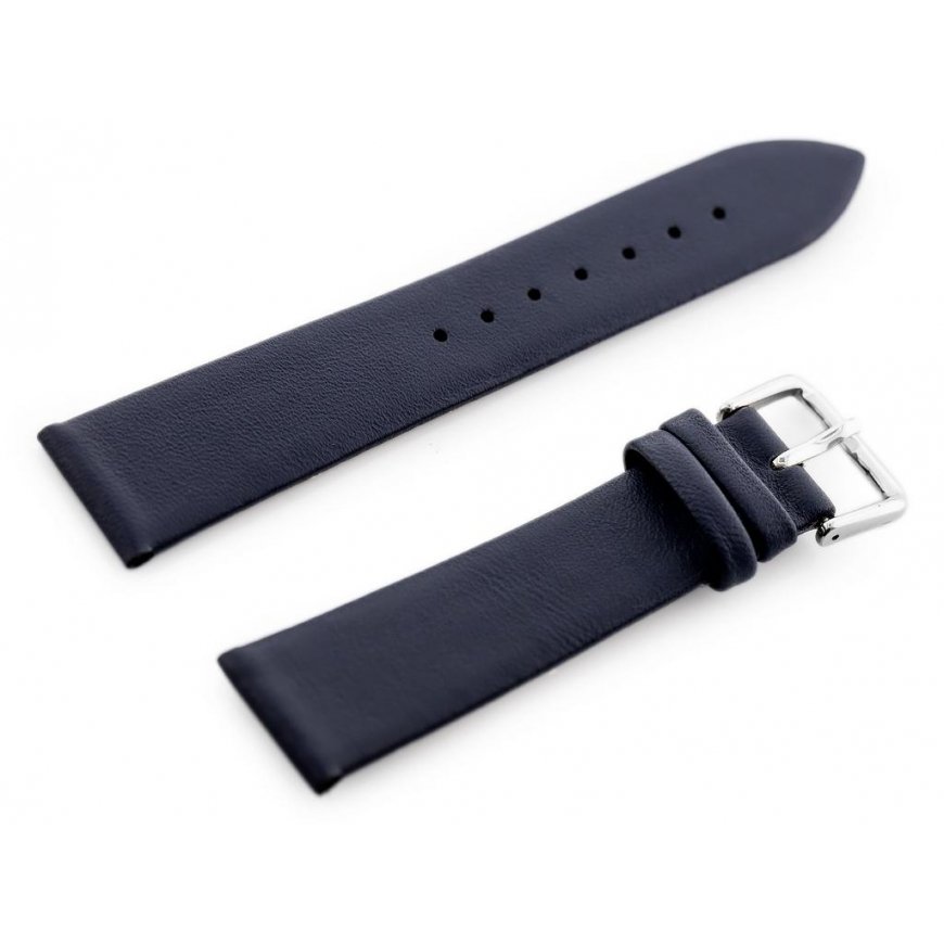 Pacific Blue W86 leather watch strap - navy blue - 20mm – 2