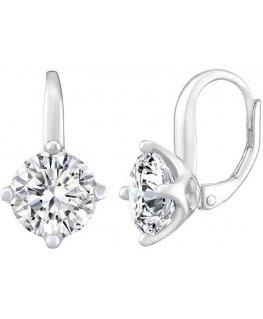 Silvego Silver earrings LILA with clear zircon LPS0620
