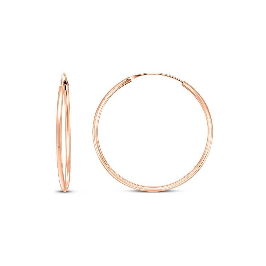 Brilio Silver Timeless bronze hoop earrings EA020R