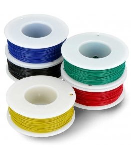 Set of 30AWG wire spools in different colors - 5 pcs - justPi