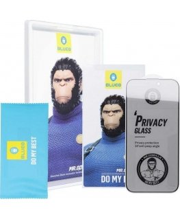 Blueo Tempered Glass 5D Mr. Monkey Glass – Samsung Galaxy S24 mustalle (vahva yksityisyys)