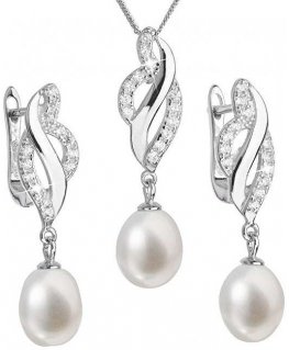 Evolution Group Luxury silver set with real pearls Pavon 29021.1