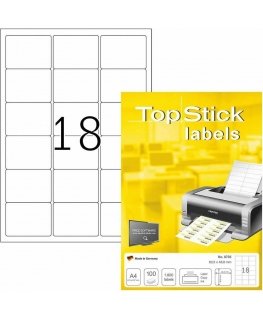 TopStick 8735 - tulostustarrat, 18-osainen, 63.5 x 46.6 mm