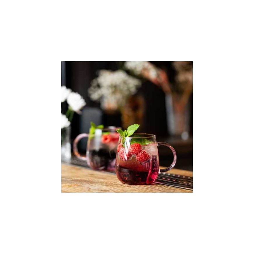 Vialli Design - Set of 2 cups Bolla with pink handle 400ml