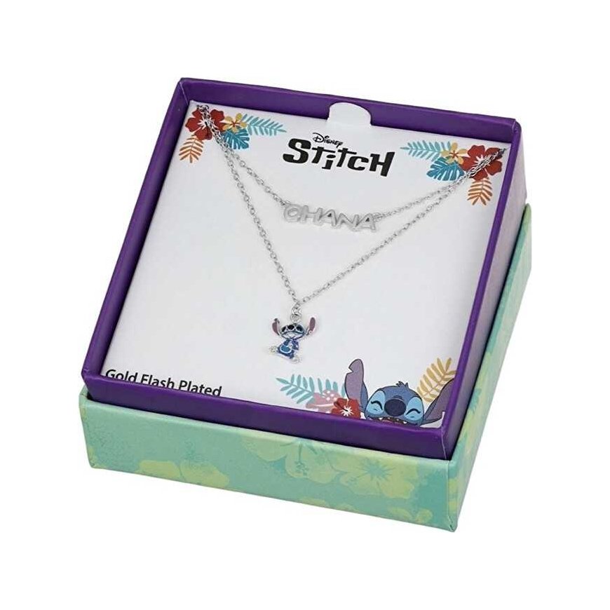 Disney „Stitch Lilo“ ir „Stitch“ dvigubi sidabriniai karoliai NS00059SRHL-17.CS (grandinė, pakabukas) – 2