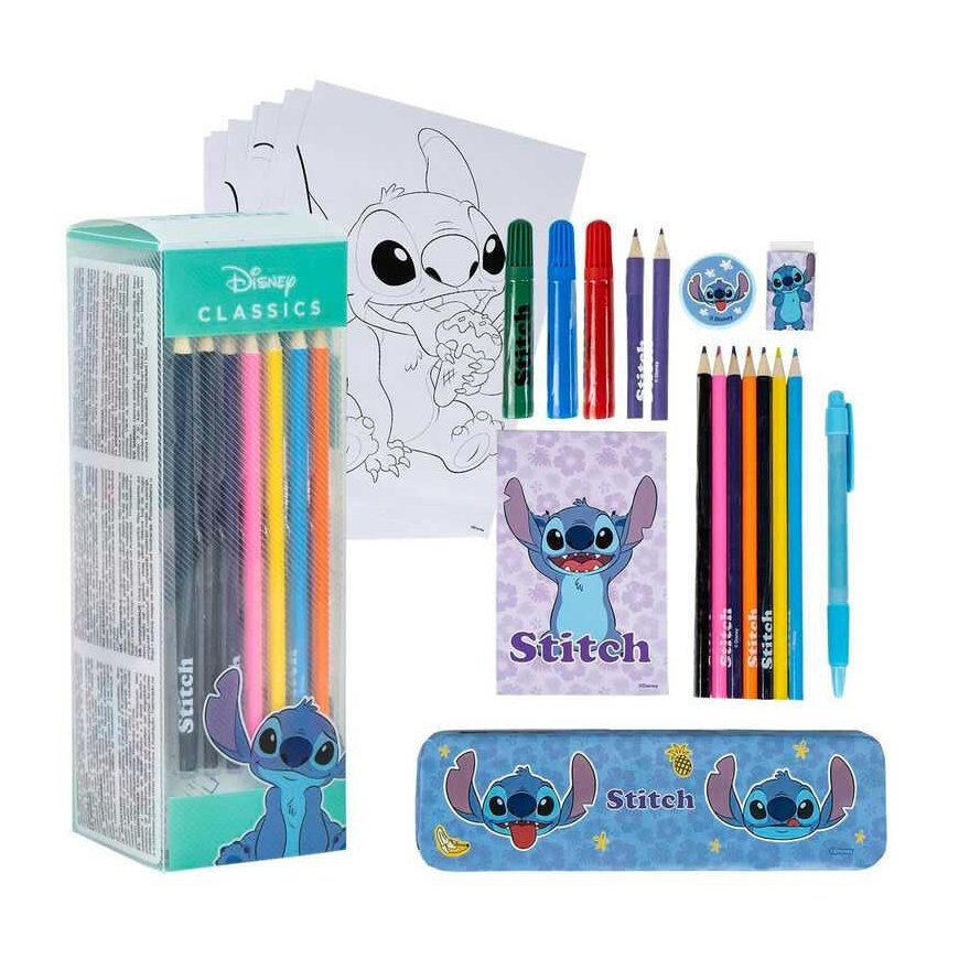 Stitch-paperisetti, sininen 24 kpl