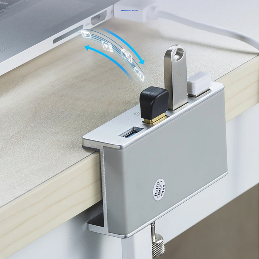 Orico MH4PU Hub Clamp-Mounted 4x USB-A 3.0 - silver – 5