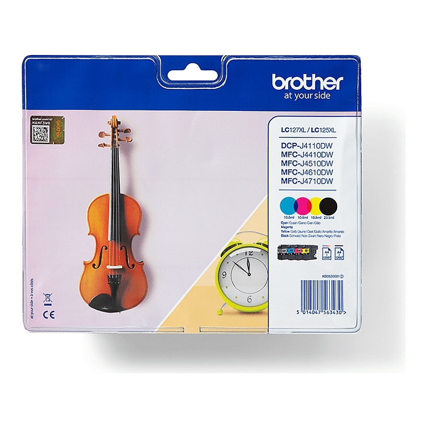 Brother LC-127XLVALBPDR tindikassett 4 tk Originaal Must, Tsüaan, Magenta, Kollane