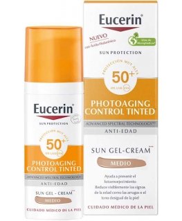 Apsauga nuo saulės su spalva Eucerin Photoaging Control Tinted Vidutinis SPF 50+ (50 ml)