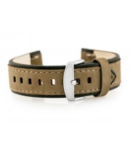 Pacific W80 beige/black leather watch strap - 20mm